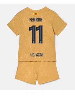 Barcelona Ferran Torres #11 Auswärts Trikotsatz für Kinder 2022-23 Kurzarm (+ Kurze Hosen)